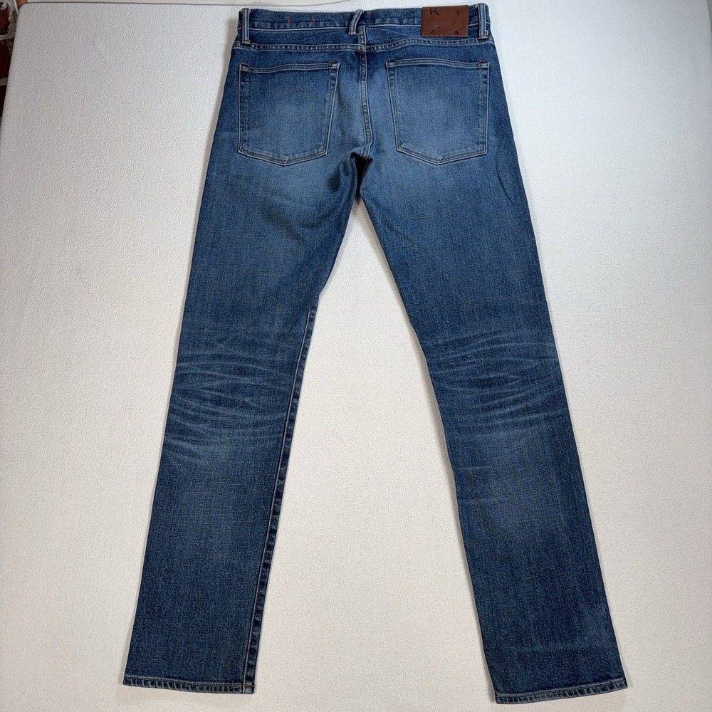 Hiroshi Kato The Pen Selvedge Jeans Men 34 (fits 35x34) Blue Slim Stretch Denim - Picture 3 of 16